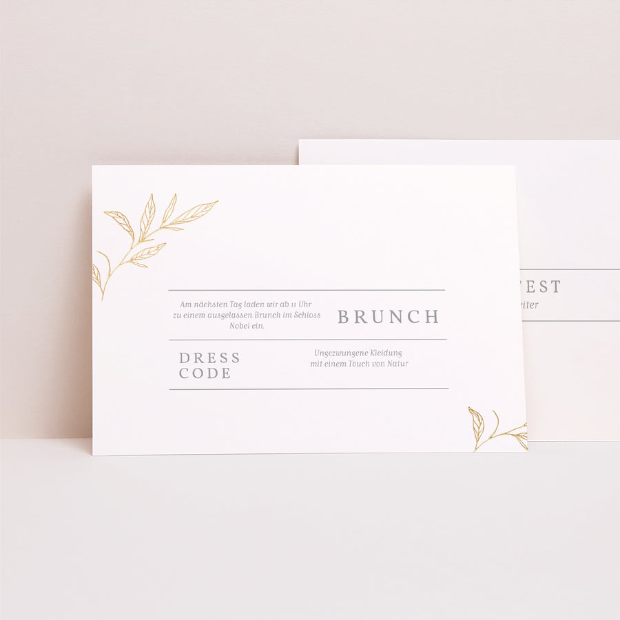 Beilegekarte Hochzeit Landschaft Minimalistische Botanik foto