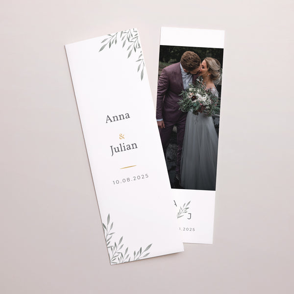 Dankeskarte Hochzeit Fotoautomaten Lesezeichen Palmsonntag Aquarell foto
