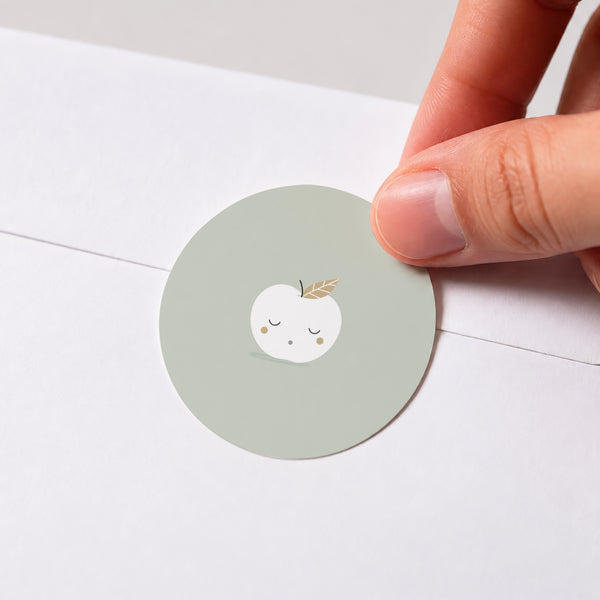Sticker Geburt Rund Goldener Apfel foto