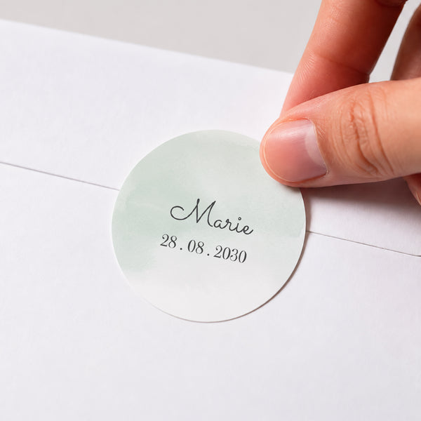 Sticker Geburt Rund Saure Erdbeere foto
