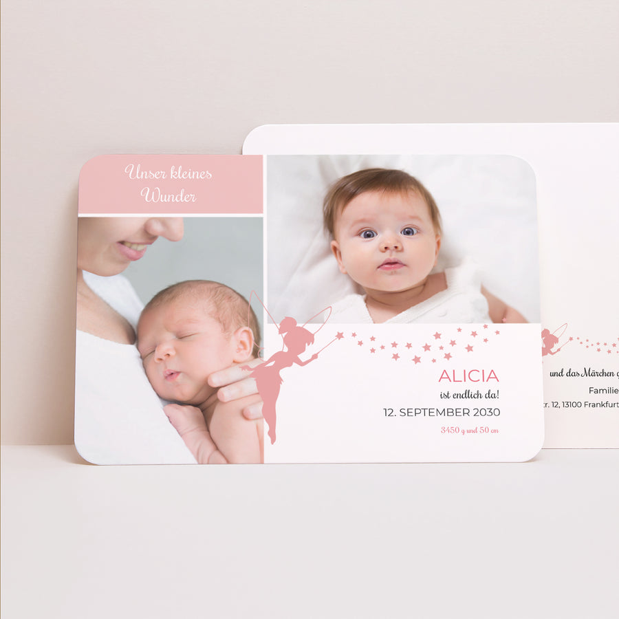 Geburtskarte Landschaft, abgerundete Ränder Magisch foto