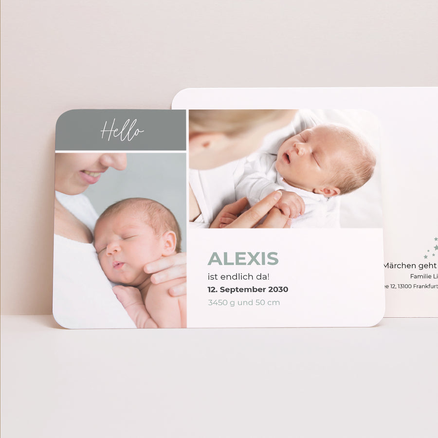 Geburtskarte Landschaft, abgerundete Ränder Wunder foto