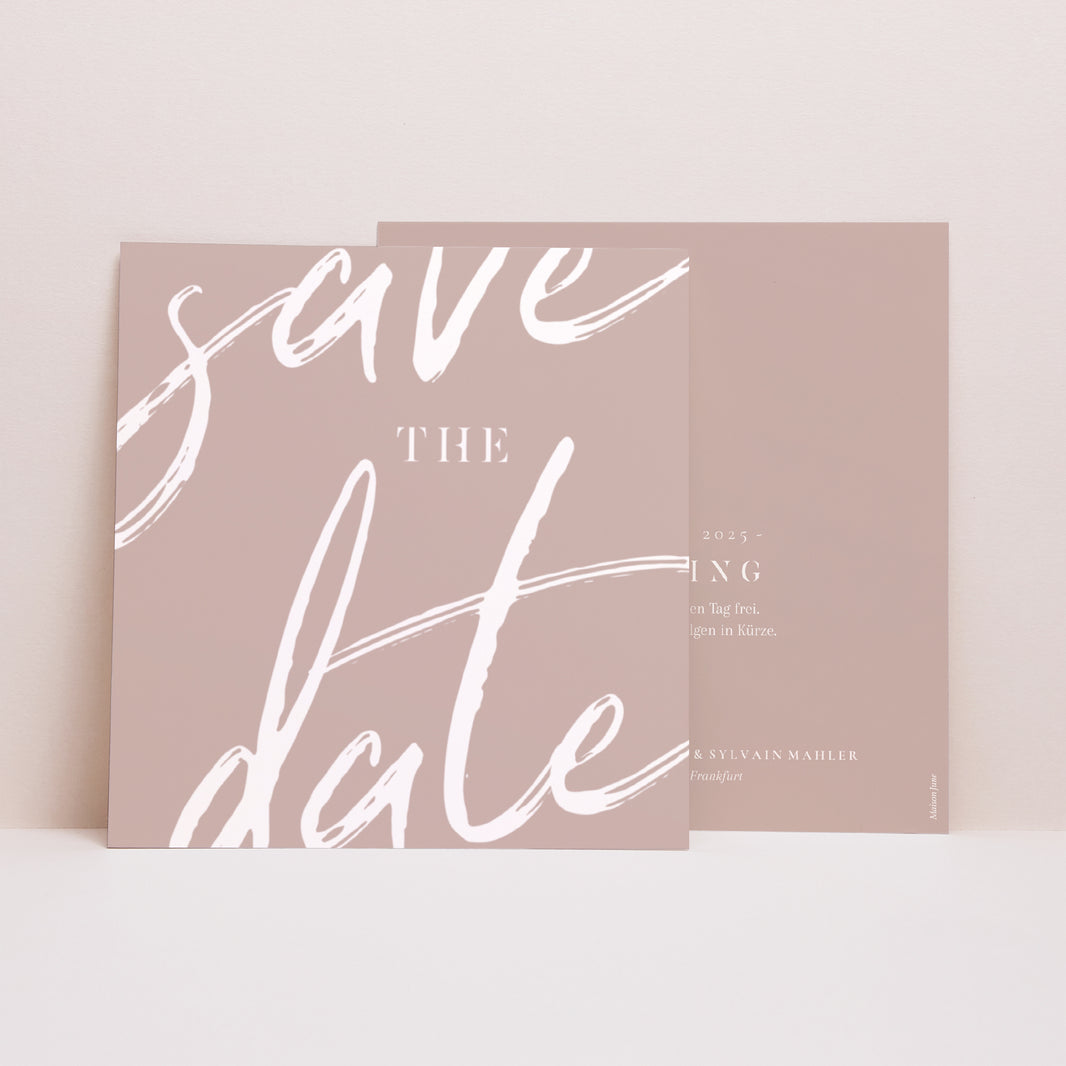 Save the date Karte Hochzeit Quadrat Minimalistische Nuancen foto N° 1