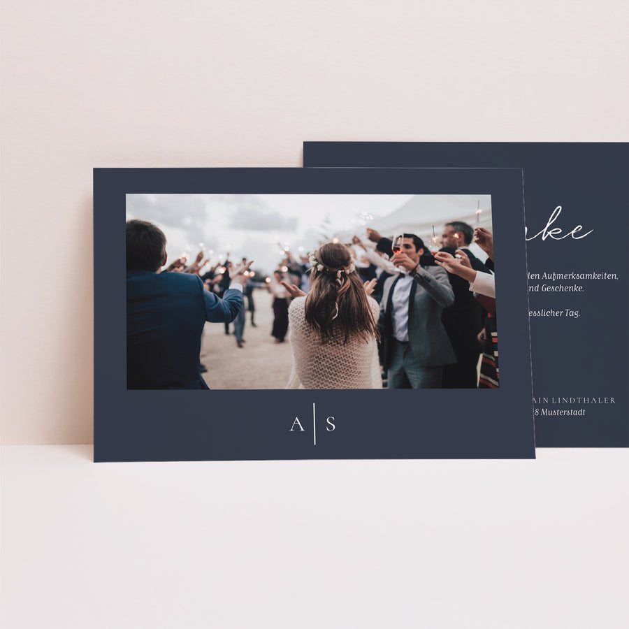 Dankeskarte Hochzeit Landschaft Minimalistische Nuancen foto