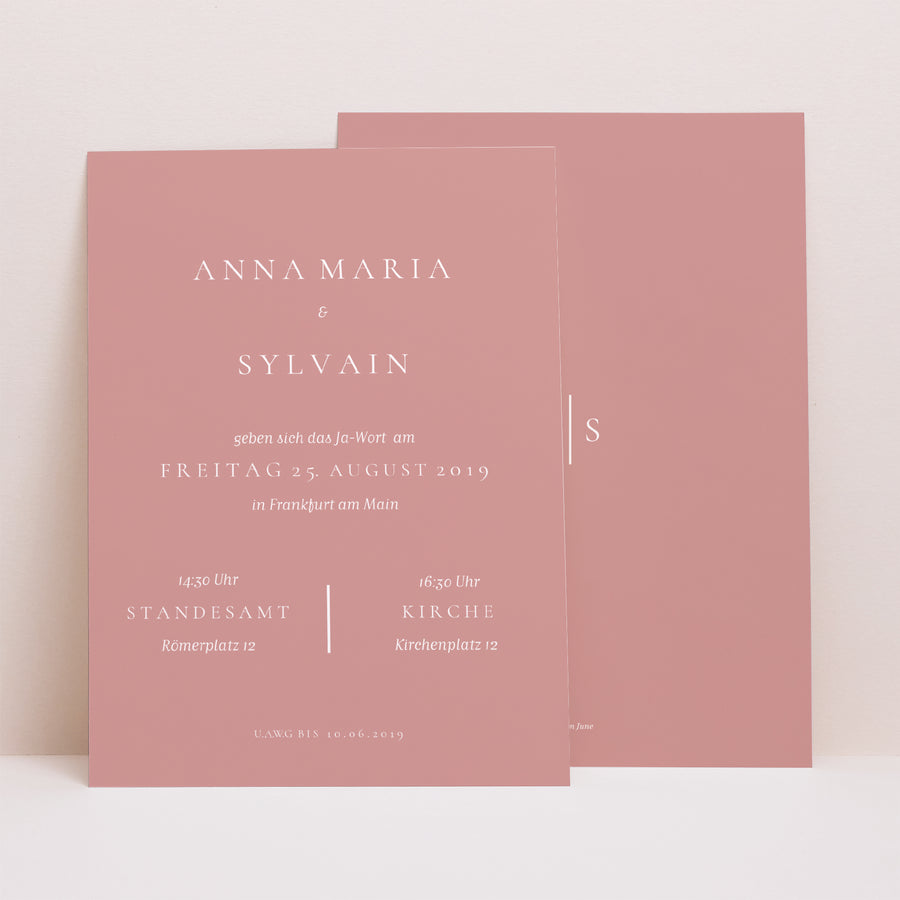 Beilegekarte Hochzeit Porträt Minimalistische Nuancen foto