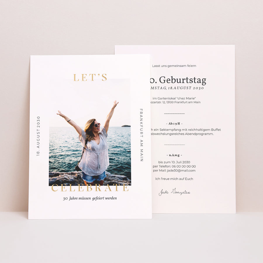 Beilegekarte Geburtstag Erwachsener Feiern wir 30 Jahre foto