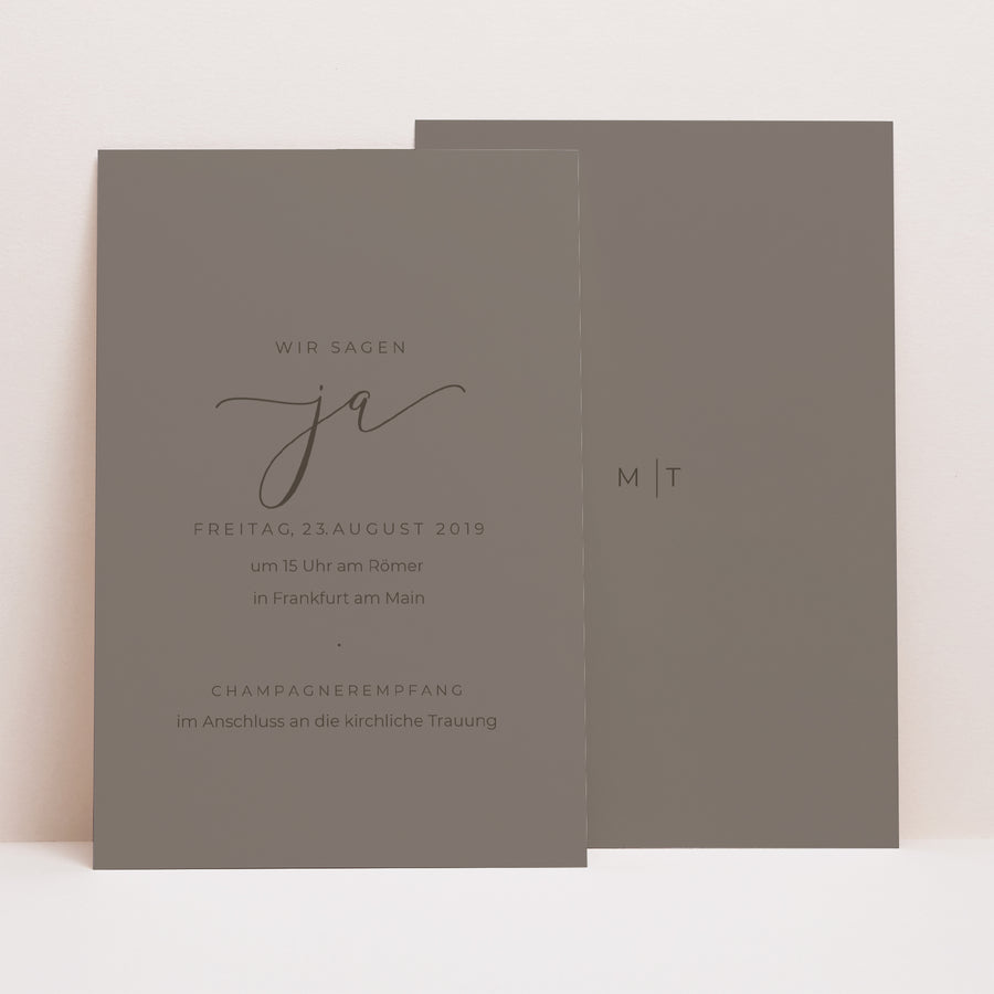 Beilegekarte Hochzeit PortraitPorträt Nude Chic foto