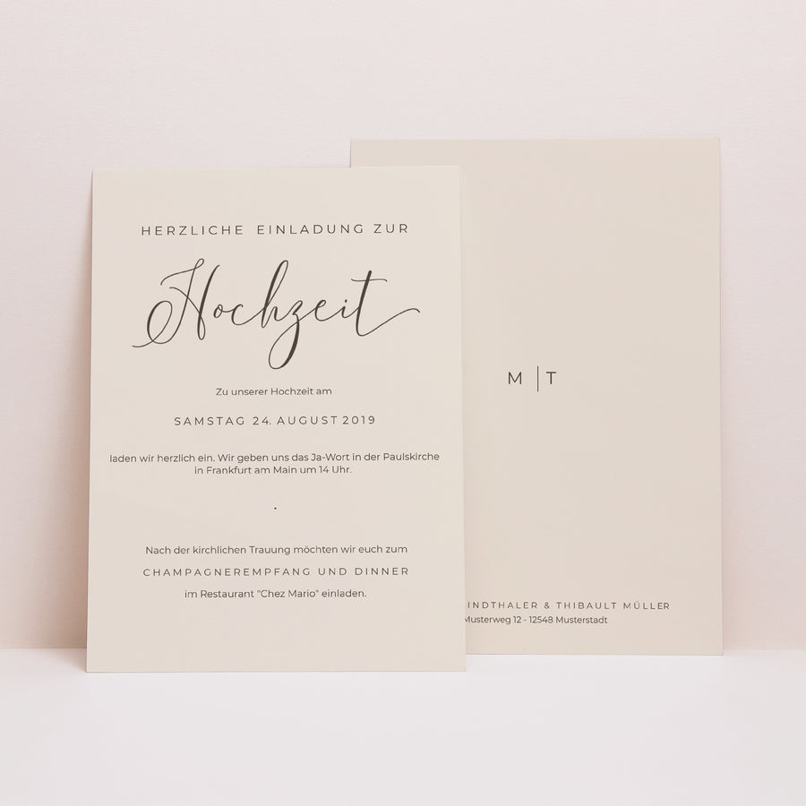 Hochzeitseinladung Nude Chic foto