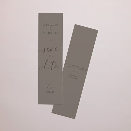 Save the date Karte Hochzeit Lesezeichen Nude Chic foto