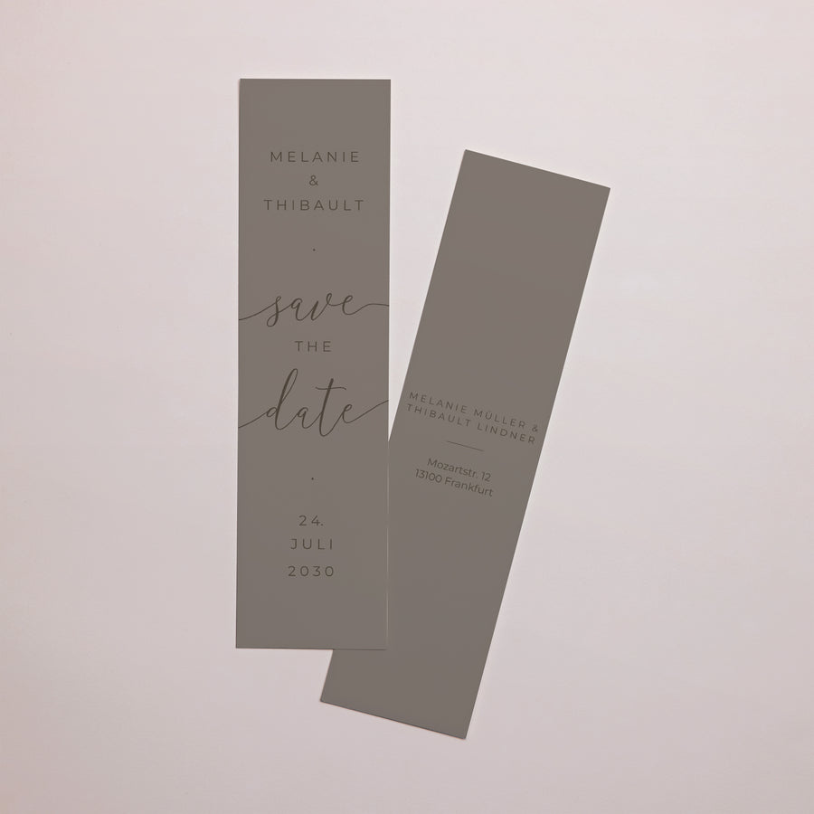 Save the date Karte Hochzeit Lesezeichen Nude Chic foto