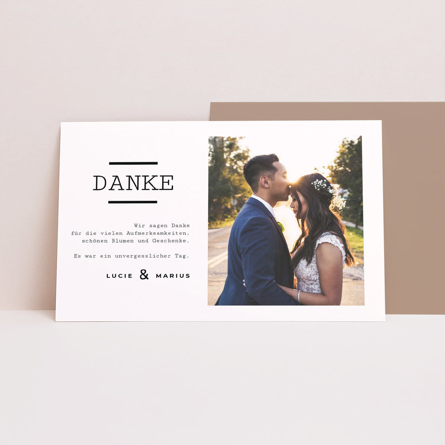 Dankeskarte Hochzeit Landschaft Cappuccino foto