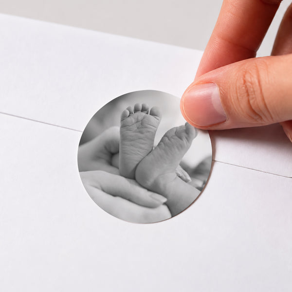 Sticker Geburt Rund Baby Girl Gold foto