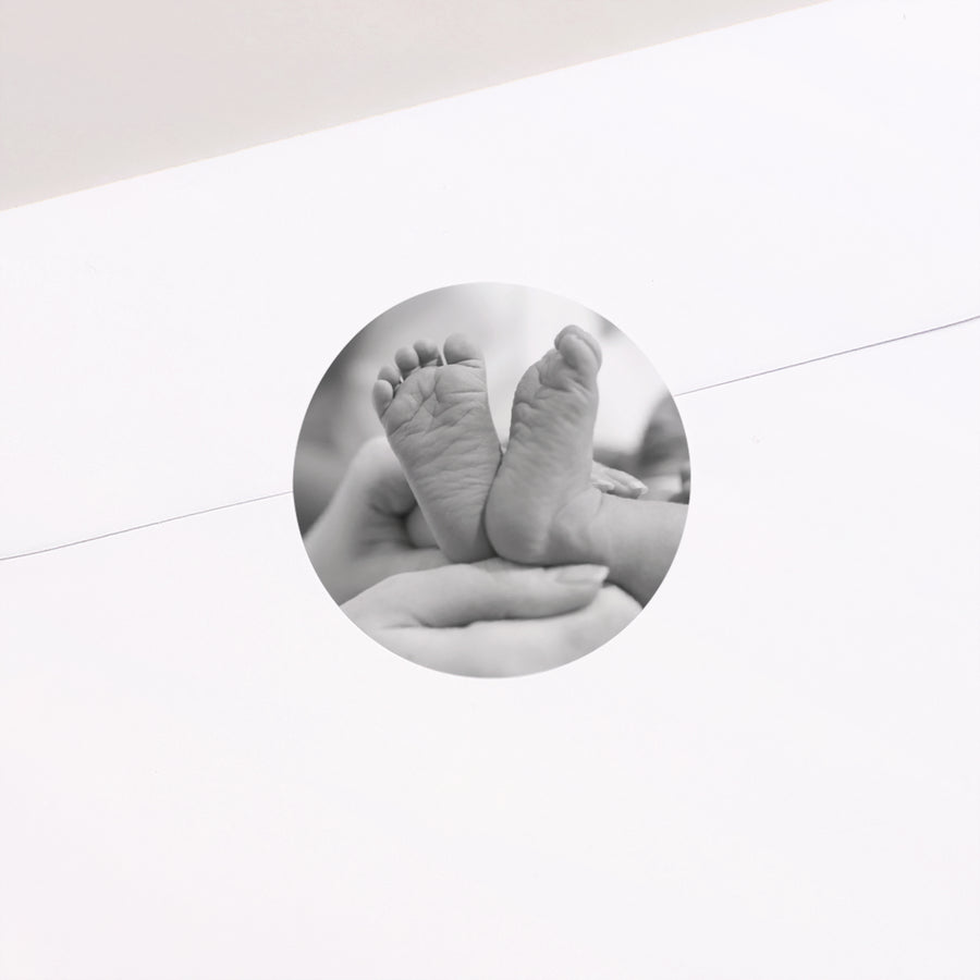 Sticker Geburt Rund Baby Girl Gold foto
