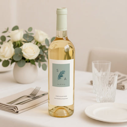 Flaschenetikett Hochzeit Porträt Inchyra blau foto N° 2