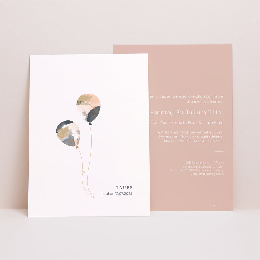 Taufeinladung Abstrakte Ballons foto