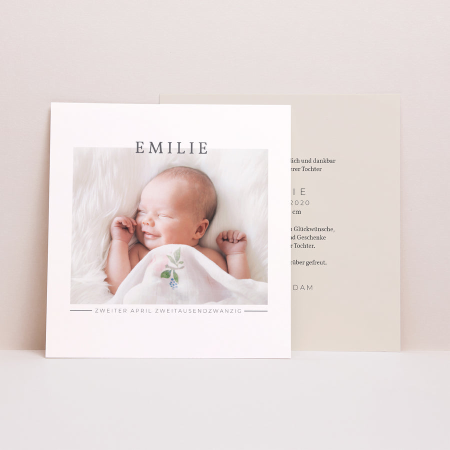 Geburtskarte Quadrat Süßes foto