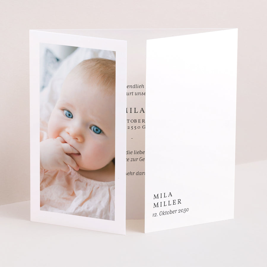 Geburtskarte Triptychon Fensteröffnung Welcome Baby foto