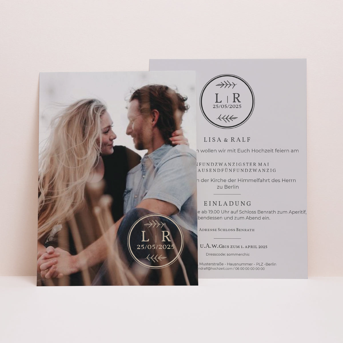 Einladungskarte Hochzeitstag Fotostempel foto
