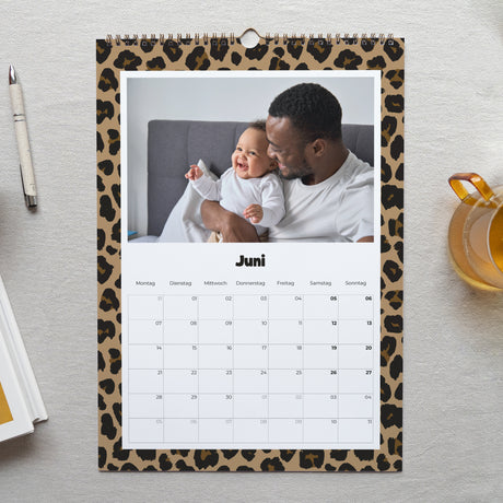 Kalender Weihnachten Wandgemälde A3 Leoparden-Tendenz-Gradienten
