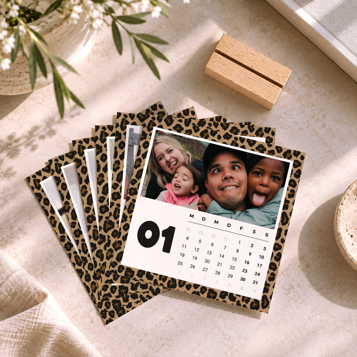 Kalender Weihnachten 6 Karten Leoparden-Tendenz-Gradienten foto N° 2