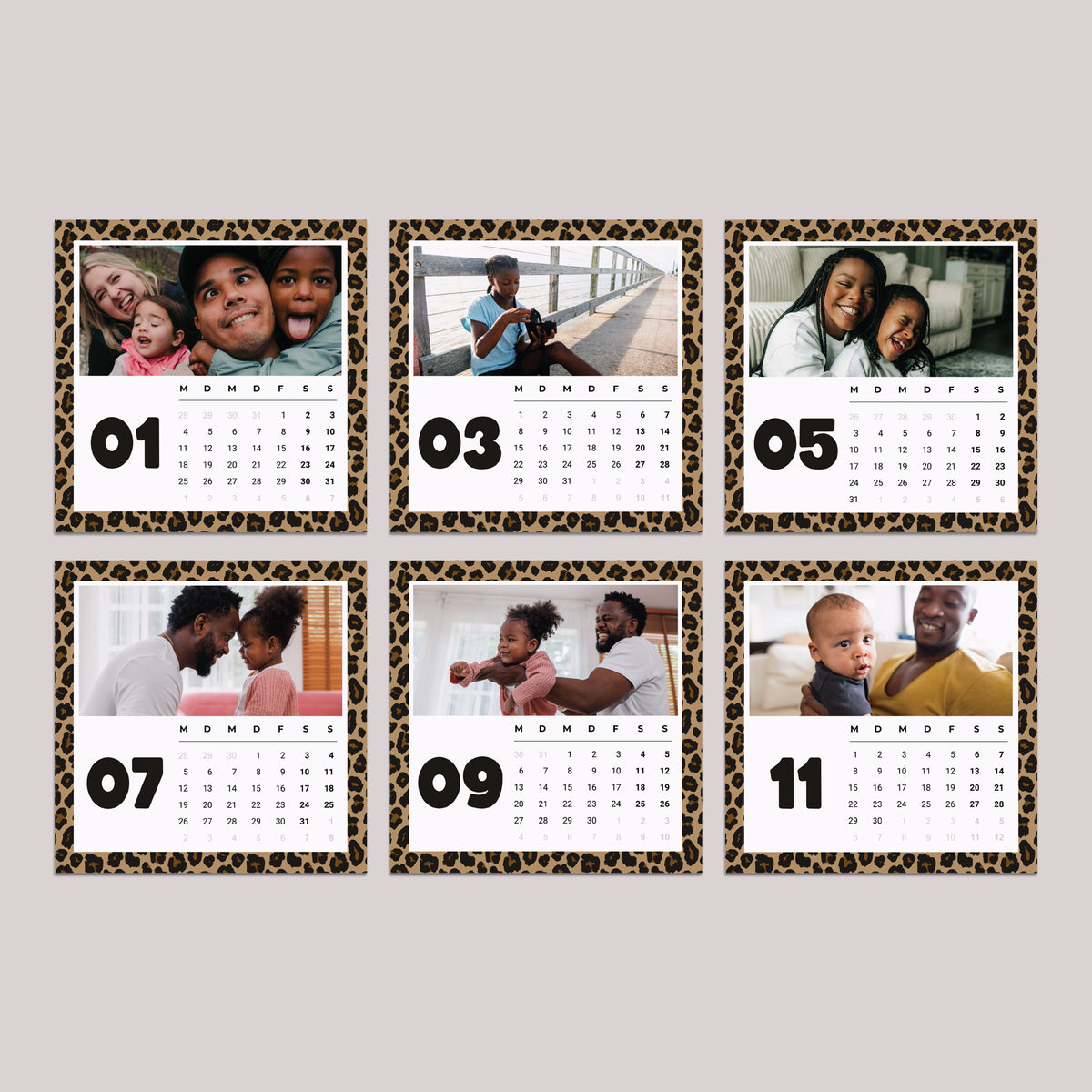 Kalender Weihnachten 6 Karten Leoparden-Tendenz-Gradienten foto N° 3