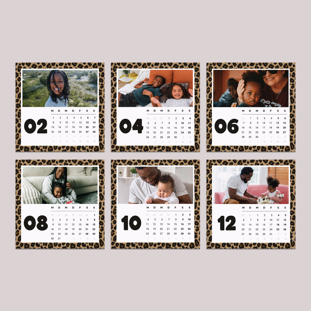 Kalender Weihnachten 6 Karten Leoparden-Tendenz-Gradienten foto N° 4