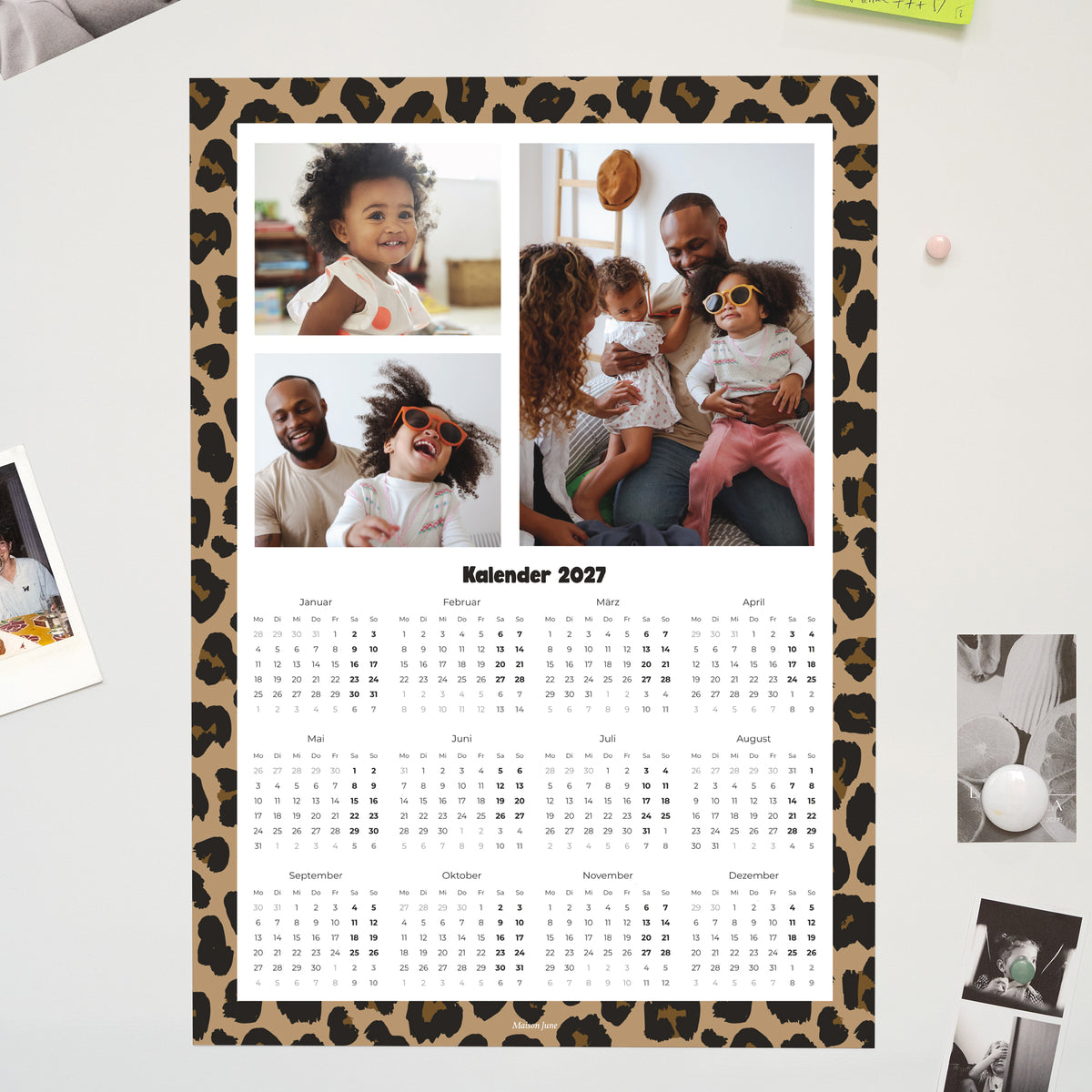 Kalender Weihnachten Magnetischer, einblattkalender hochformat Leoparden-Tendenz-Gradienten foto N° 1