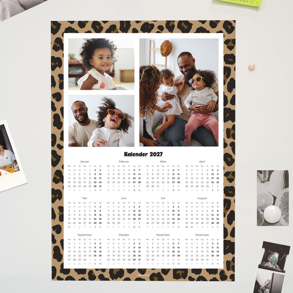 Kalender Weihnachten Magnetischer, einblattkalender hochformat Leoparden-Tendenz-Gradienten foto