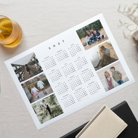 Kalender Weihnachten Einseitiges Landschaftslayou Fotos Familie