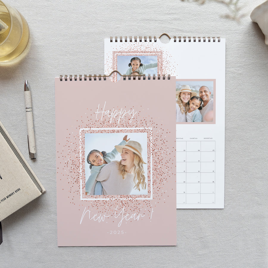 Kalender Weihnachten Wandbild A4 Konfetti & Weißer Rahmen foto