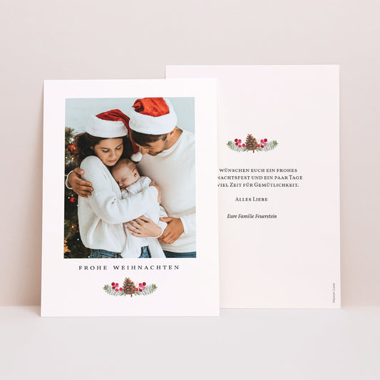 Weihnachtskarte Weihnachten Zapfen foto