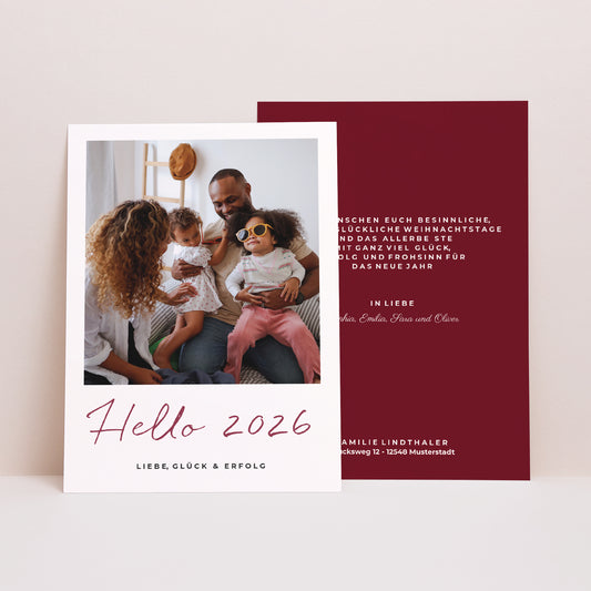 Weihnachtskarte Weihnachten Hello New Year foto