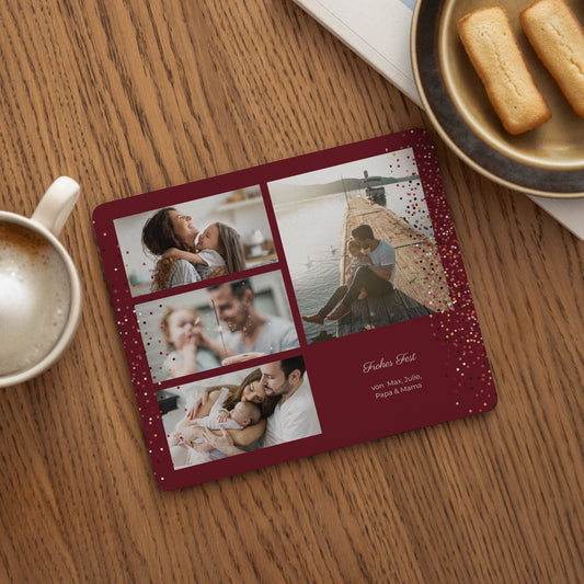 Mousepad Weihnachten Rechteck Rahmen & Glitzer foto