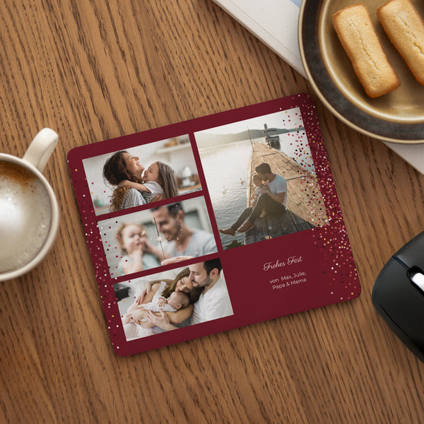 Mousepad Weihnachten Rechteck Rahmen & Glitzer foto