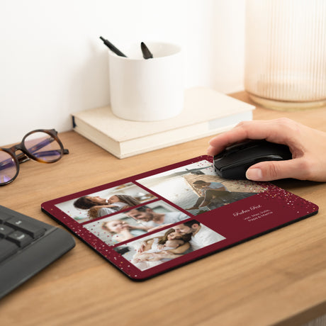 Mousepad Weihnachten Rechteck Rahmen & Glitzer