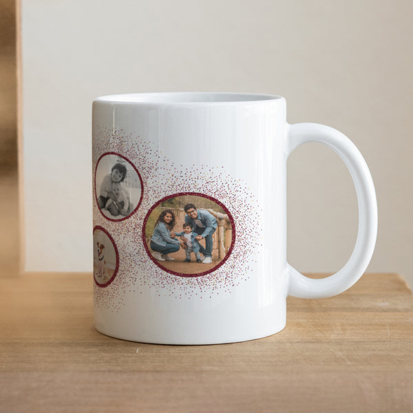 Tasse Weihnachten Weiß Rahmen & Glitzer foto