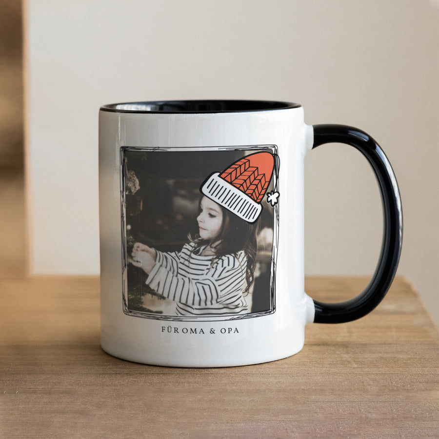 Tasse Weihnachten Schwarz Jolis Sapins foto