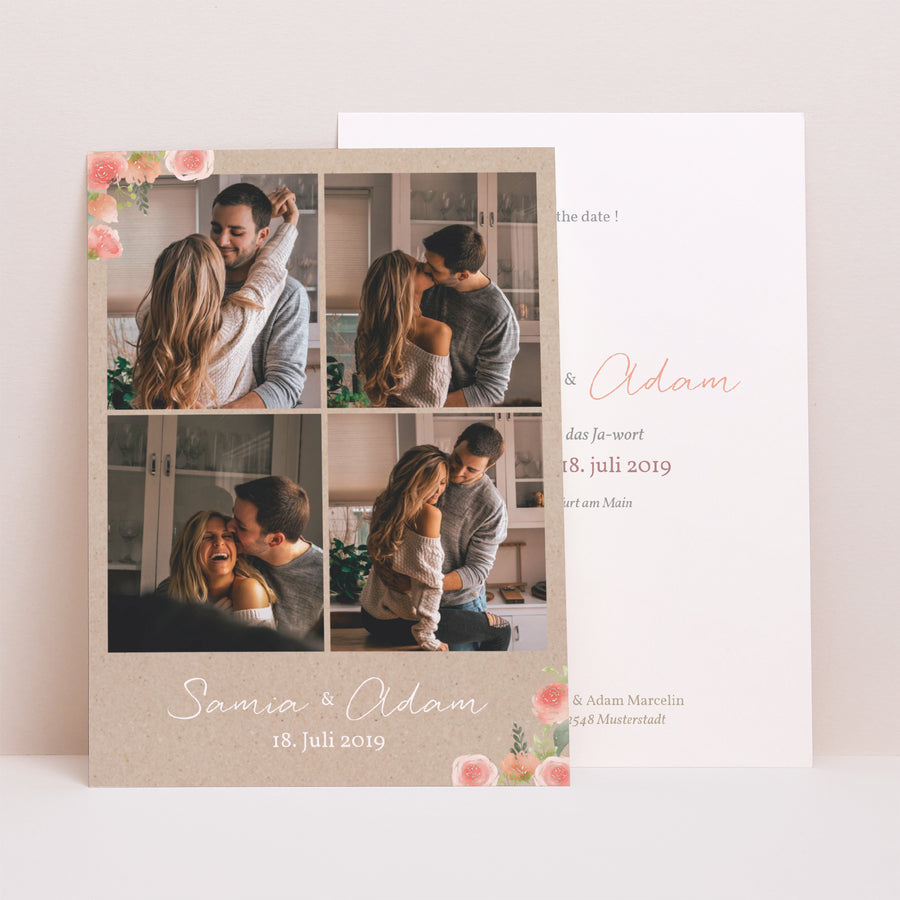 Save the date Karte Hochzeit Porträt Landleben Angeln foto