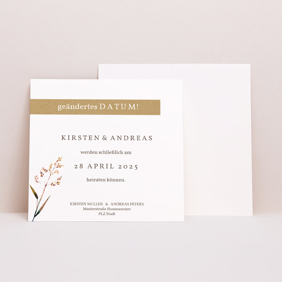 Beilegekarte Hochzeit Quadrat Jolies Brindilles foto