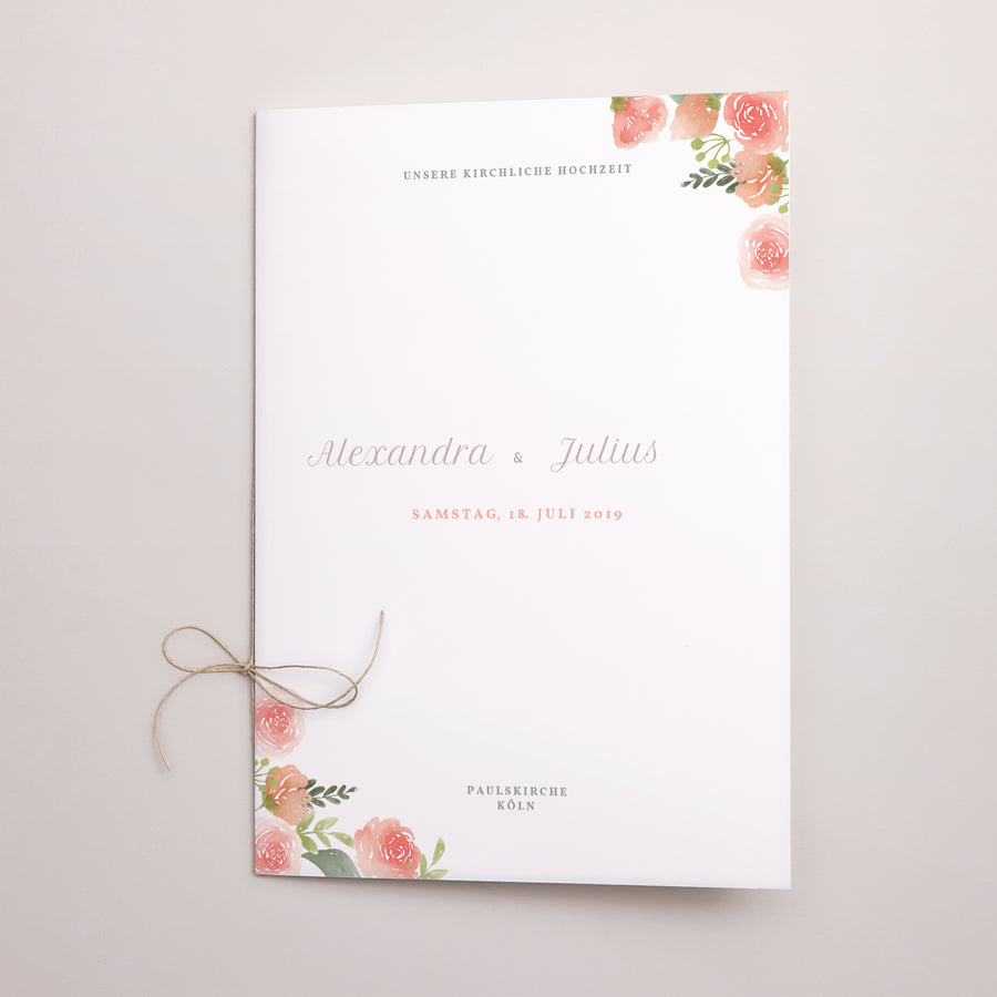 Kirchenheft Hochzeit Doppelflügel Floral Crown foto