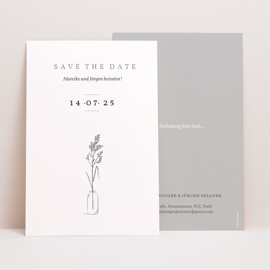 Save the date Karte Hochzeit PortraitPorträt Brin d'Amour foto N° 1