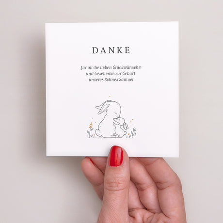 Dankeskarte Geburt Quadrat Liberty Kellner