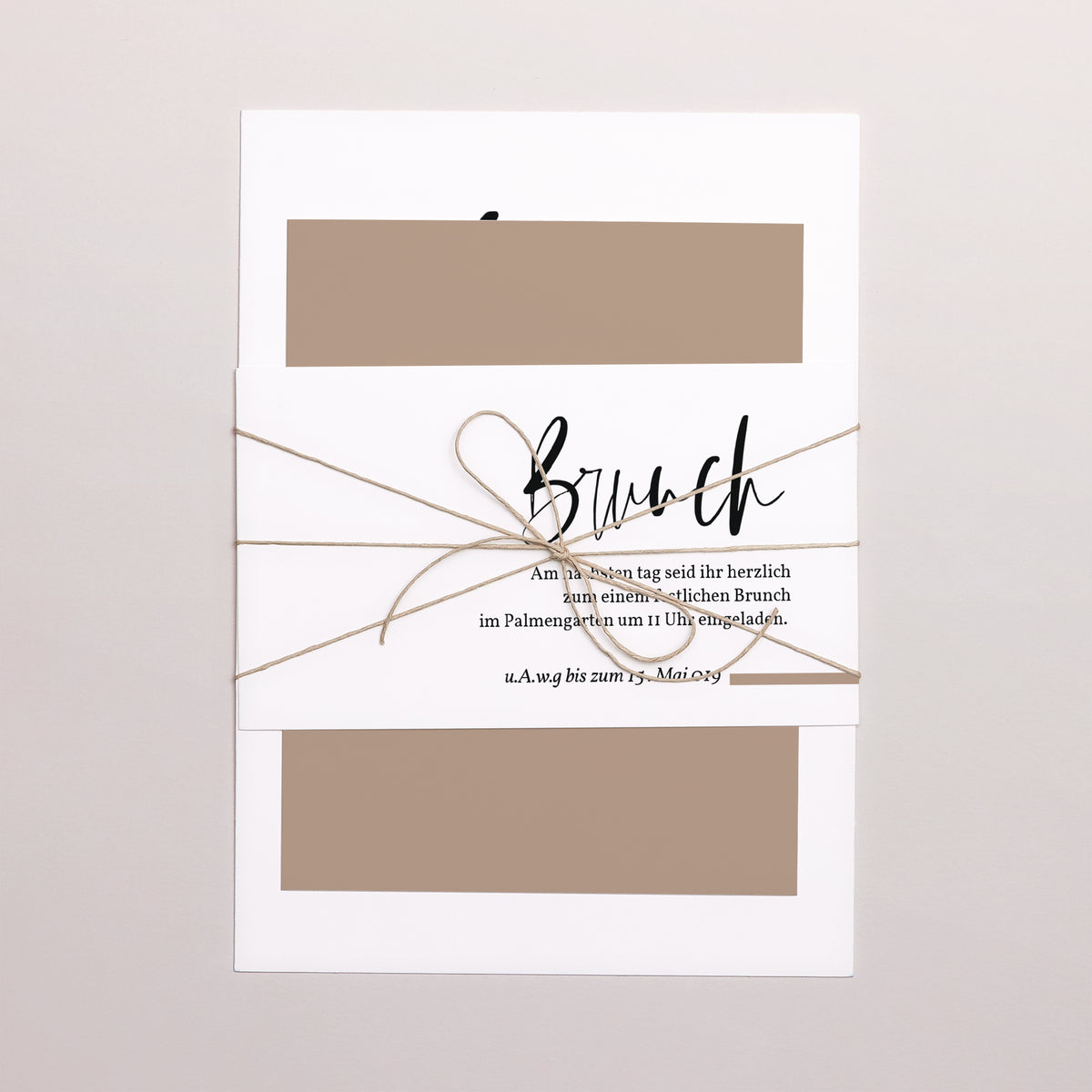 Hochzeitseinladung 3 Karten, Band Brush-Effekt foto