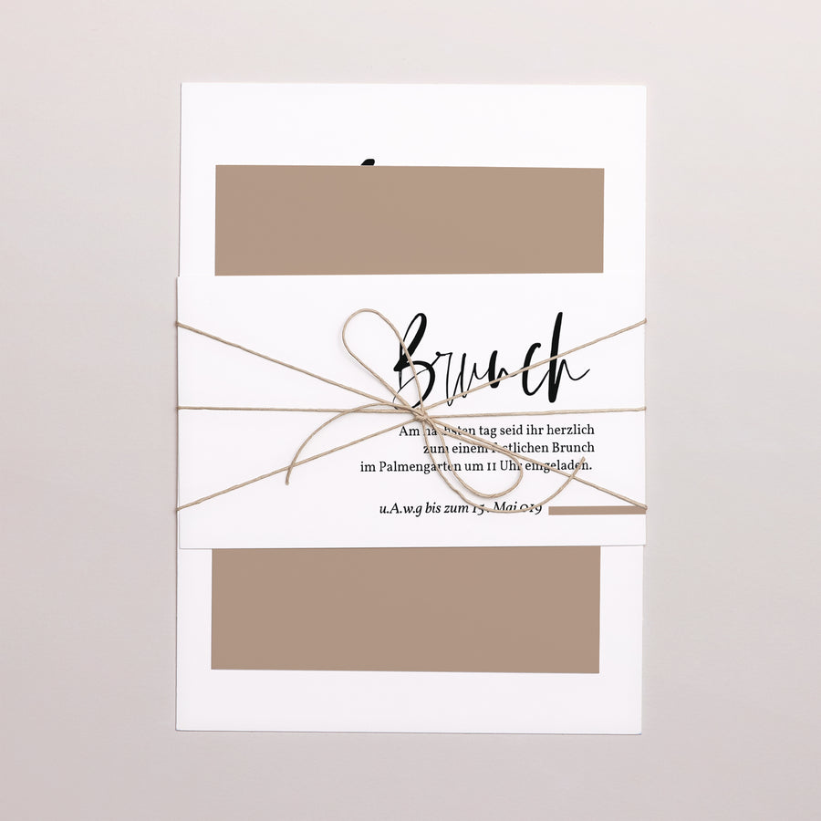 Hochzeitseinladung 3 Karten, Band Brush-Effekt foto