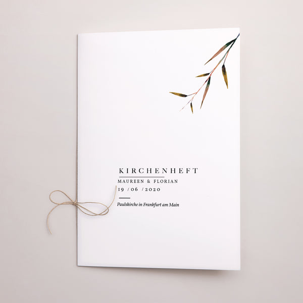 Kirchenheft Hochzeit Doppelflügel Leinen & Senf foto