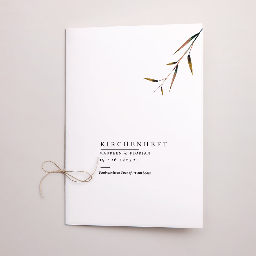 Kirchenheft Hochzeit Doppelflügel Leinen & Senf foto