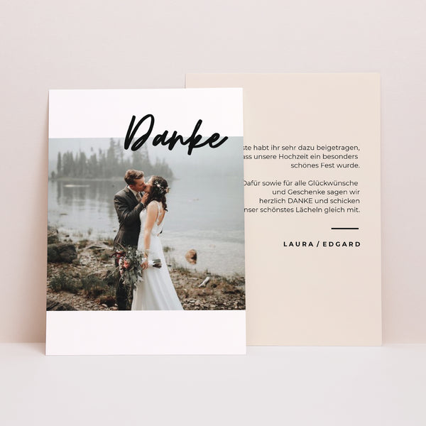 Dankeskarte Hochzeit Spachtelmasse und Majestic foto