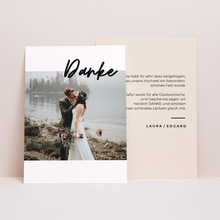 Dankeskarte Hochzeit Spachtelmasse und Majestic foto