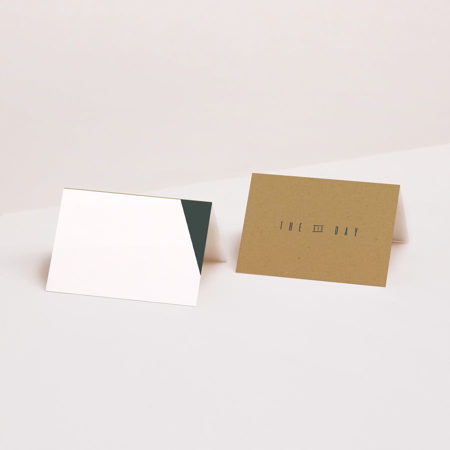 Tischkarten Hochzeit Quer Grün & Kraft foto