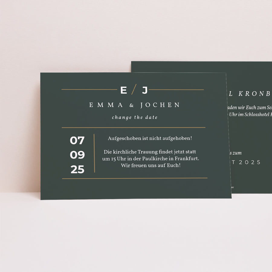 Beilegekarte Hochzeit Landschaft Grün & Kraft foto